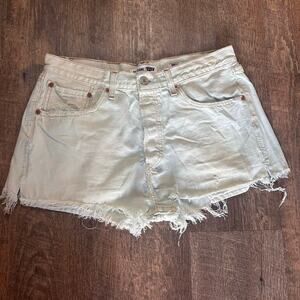 NEW RE/DONE x Levi’s The Short Light Wash Sz 26 Distressed Cut Off Reconstructed